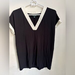 LAUREN Ralph Lauren top Womens Size Small Black White.